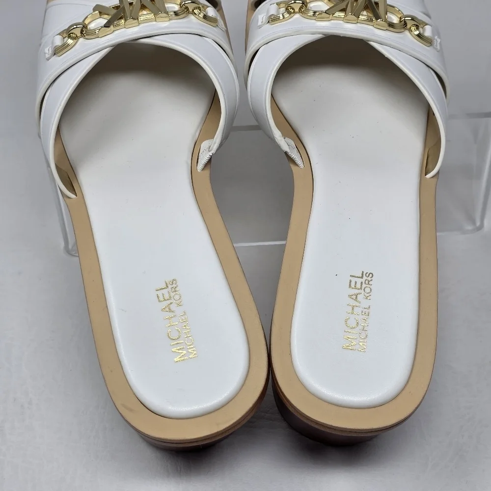 Michael Michael Kors Women's Tiffanie White Heel Sandals Size 9M New - Picture 8 of 11